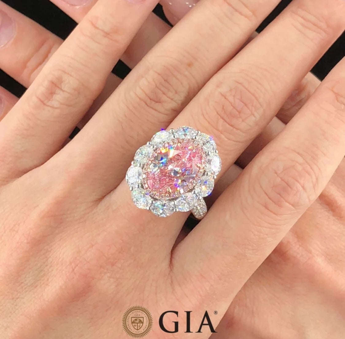 Argyle 12.00 Carat Diamond Ring Fancy Vivid Pink VVS2 GIA Dossier