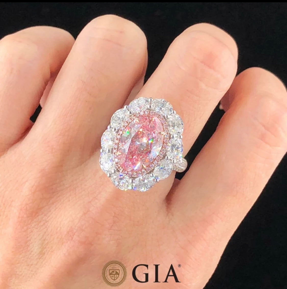 Argyle 12.00 Carat Diamond Ring Fancy Vivid Pink VVS2 GIA Dossier