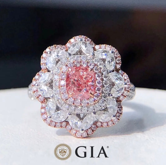 2.00 Carat Argyle Fancy Intense Pink Diamond Ring Flawless Loose Diamond GIA Dossier