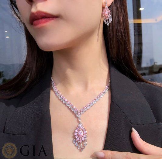 Beautifully Elegant Design Years in the Making Most Rare Vivid Pink Diamonds Origins from Argyle Mine GIA Dossiers.