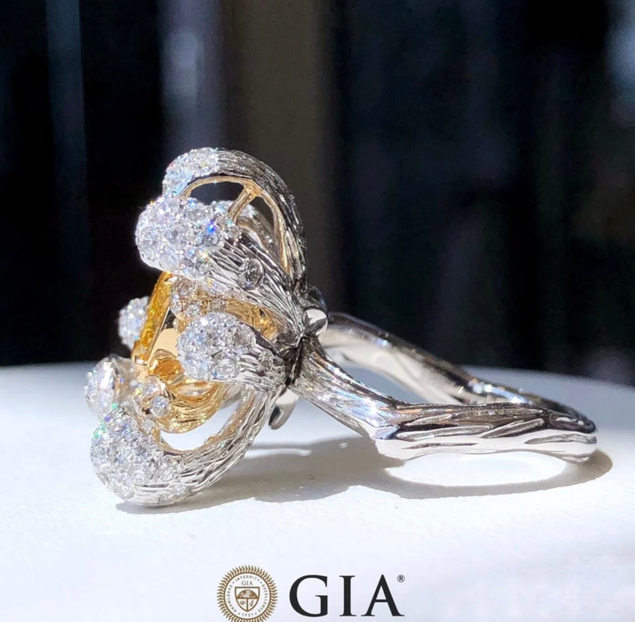 Exclusively Release 6.00 Carat Fancy Vivid Orange Oval Cut Diamond Solitaire Ring and Solitaire Necklace Solid 18K WG and YG GIA Dossier