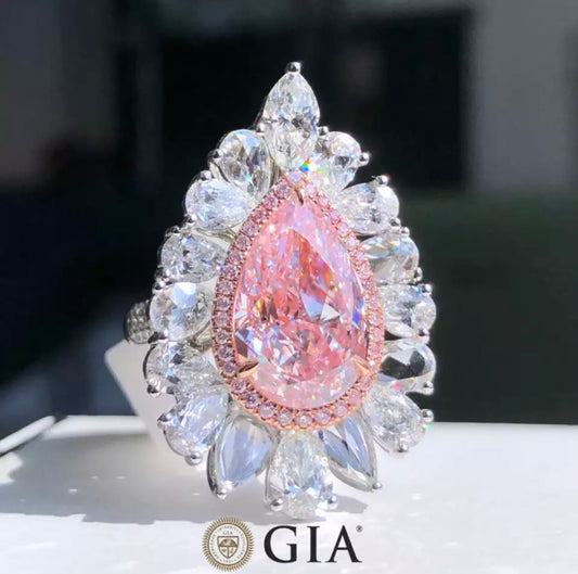 10 Carat Rare type 2A  Argyle Fancy Vivid Pink Diamond Brilliant Pear Cut GIA