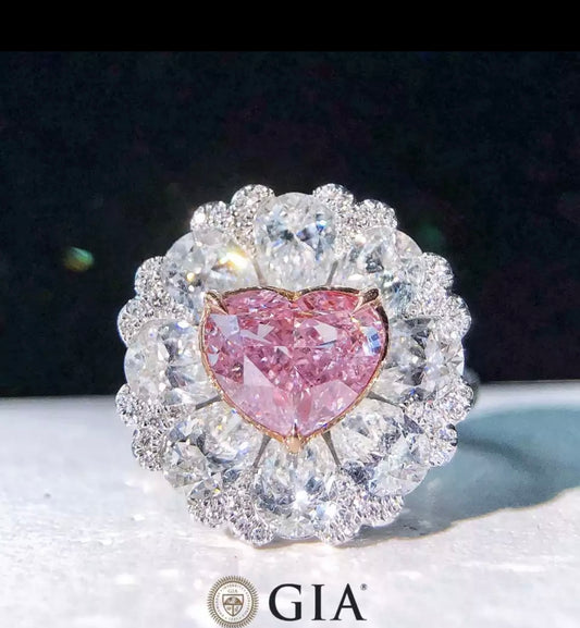 5.00 Carat Argyle Fancy Vivid Pink Brilliant Heart Cut Diamond FLAWLESS Clarity GIA Certified Dossier.